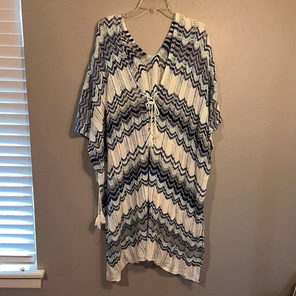 Handmade boho Knitted Crochet Swimsuit Coverup Beach Beachy Pool - Picture 4 of 13